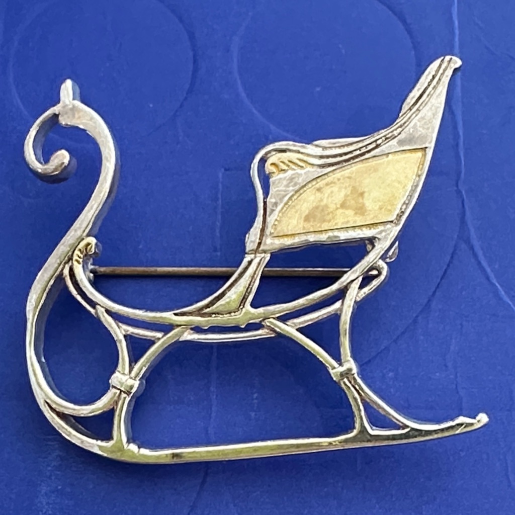 Vintage 925 Sterling Silver Metropolitan Museum Of Art Sleigh Brooch Pin 59$